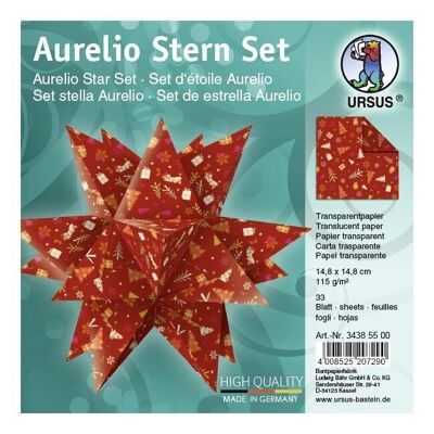 Volantini Aurelio Star "Winter Magic", arancione e rosso 02, 14,8 x 14,8 cm