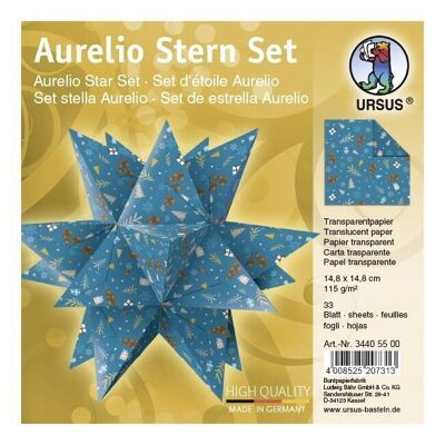 Leaflets Aurelio Star "Winter Magic", petrol and brown 02, 14.8 x 14.8 cm