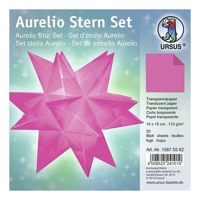 Leaflets Aurelio Stern "uni", pink, 15 x 15 cm