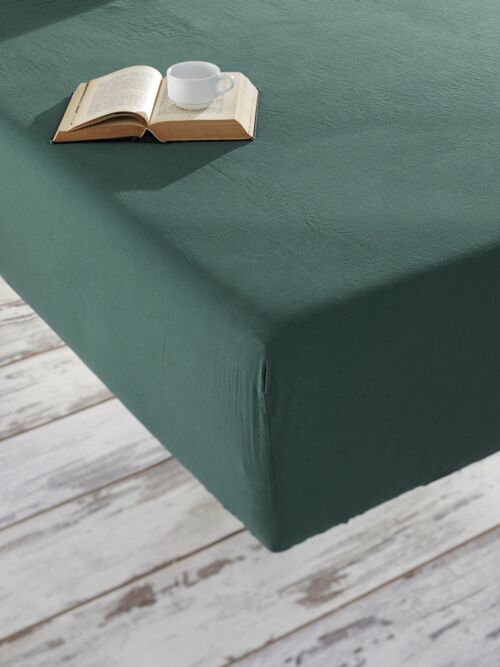 Fitted Sheet, Dark Green - Super King Size