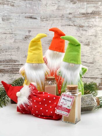 Gnome rouge de Noël avec du sel de piment biologique 3