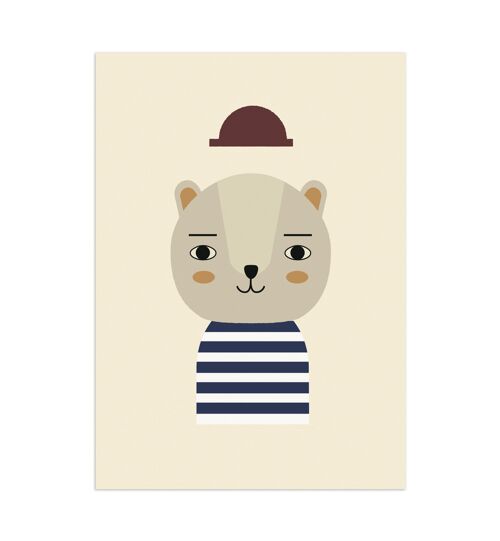 Happy Hat Animal Kids Poster, Eco Paper & Packaging