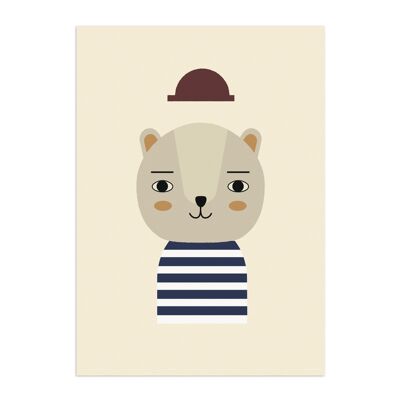 Happy Hat Animal Poster per bambini, carta ecologica e confezione
