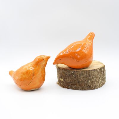 Oiseaux d'amour en céramique - Orange