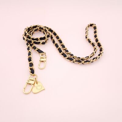 Cell phone chain METAL BLACK GOLD