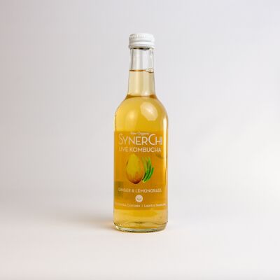 Synerchi Live Kombucha - Sencha Tea Lightly Sparkling: Ingwer & Zitronengras - Single (330ml)