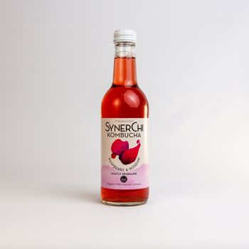 SynerChi Live Kombucha - Sencha Tea Légèrement Pétillant : Framboise & Rose Musquée - Unique (330ml) 1