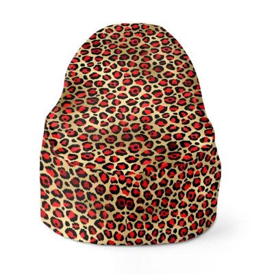 Red and gold animal print Bean Bag