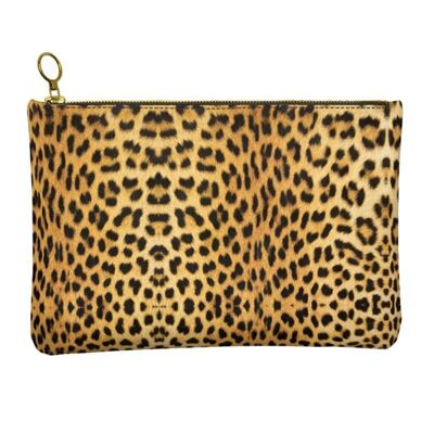 Leopard pattern Napa Leather Clutch bag