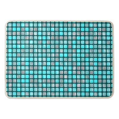 Aquamarine swimming pool tiles pattern Water pattern Bath Mat