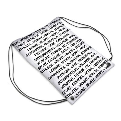 Sports words pattern Drawstring PE Bag