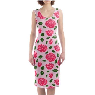 Red roses pattern Bodycon Dress