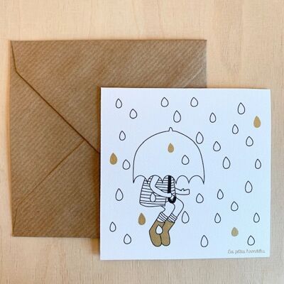 Carte de correspondance - Sous la pluie