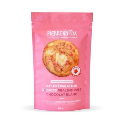 Kit préparation 12 cookies - Praline rose et chocolat blanc