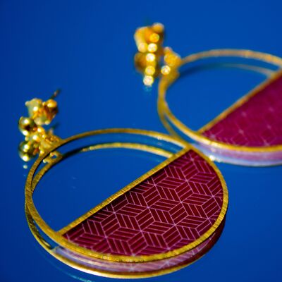 Luna earrings - Jiometori pattern