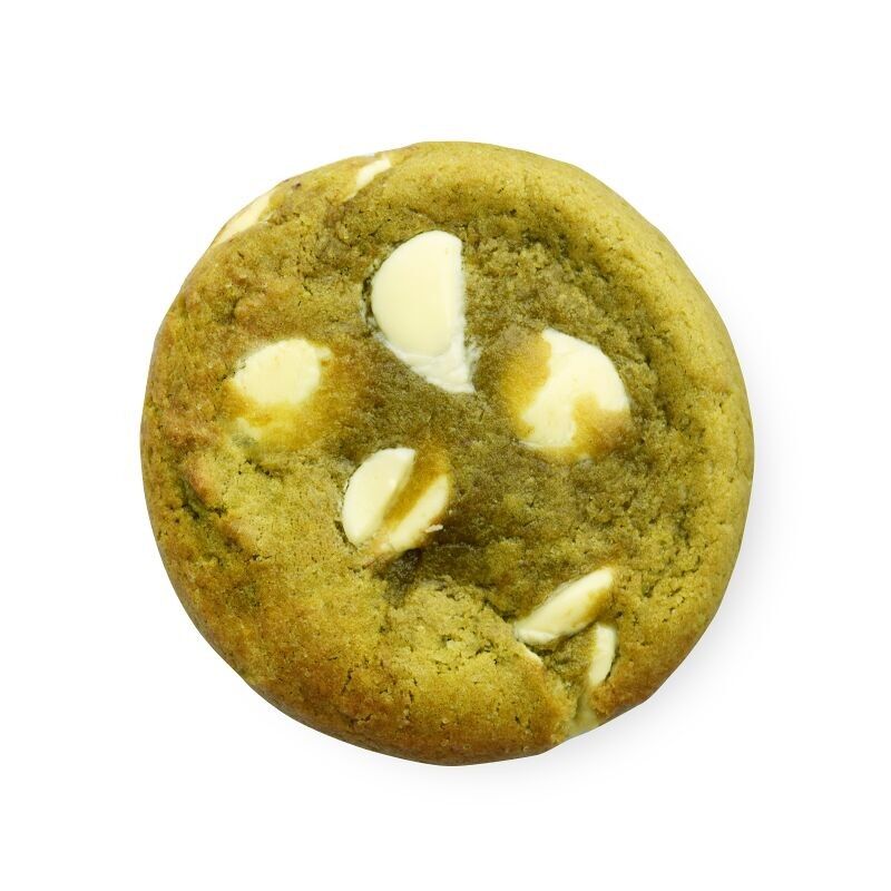 Handgemachter Keks, Matcha-Tee, weiße Schokolade