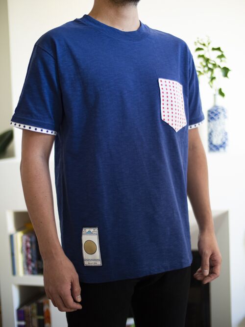 T-shirt Mameshibori - Bleu
