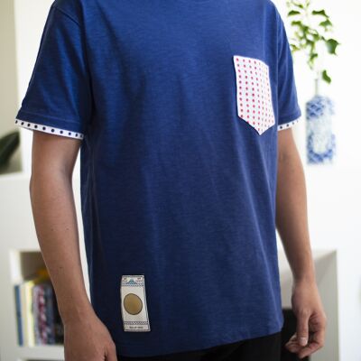 T-shirt Mameshibori - Bleu