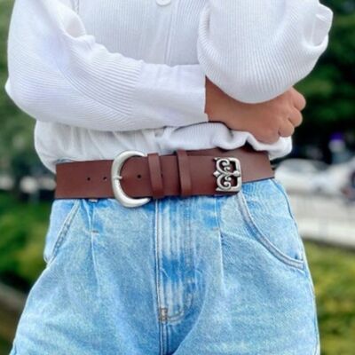 Silver Sword - Leather Belt Women, Wide Belt, Brown Belt, Waist Belt,