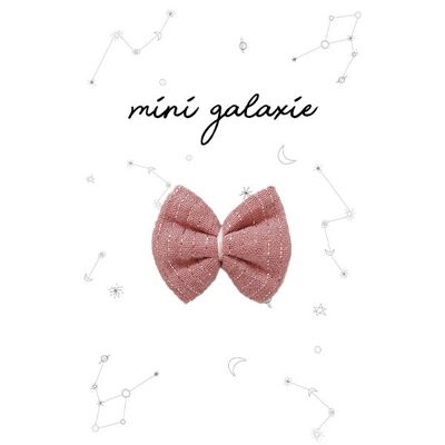Mini bow hair clip - iridescent pink