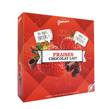 Fraises craquantes enrobées de chocolat au lait 1