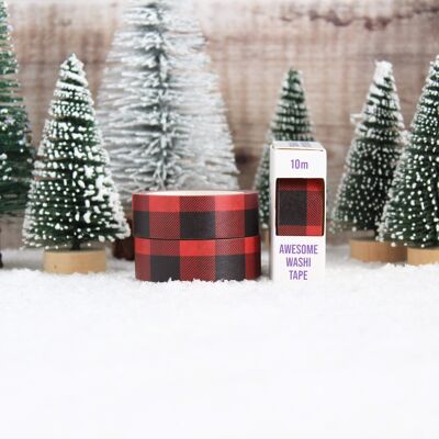 Rotes Karo-Weihnachts-Washi-Tape