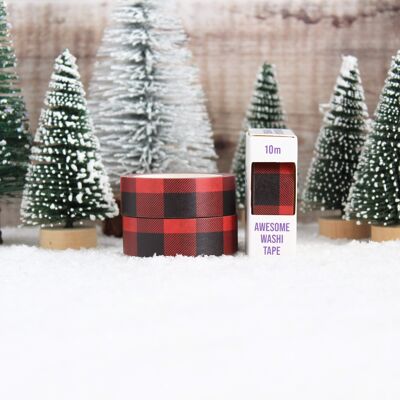 Red check Christmas washi tape