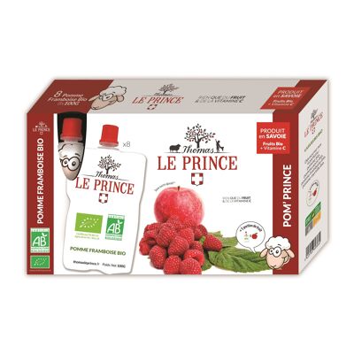 Purée Bio sans sucre - Pomme Framboise Bio* 8x0,10Kg - Purées - 8 Gourdes à Boire