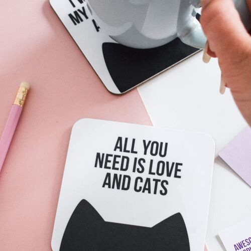 Love and cats coaster