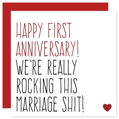 Meciendo esta tarjeta de primer aniversario de mierda de matrimonio