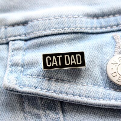 Cat dad enamel pin