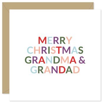 Joyeux Noël grand-mère et grand-père carte de Noël 1