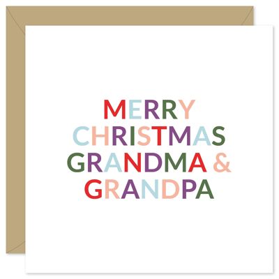 Cartolina di Natale di buon Natale nonna e nonno