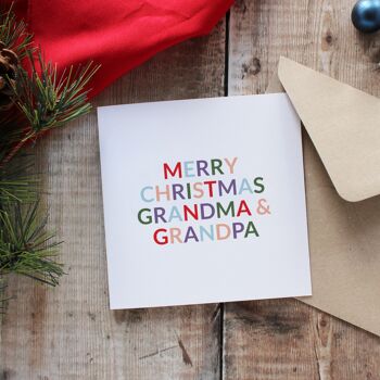Joyeux Noël grand-mère et grand-père carte de Noël 3