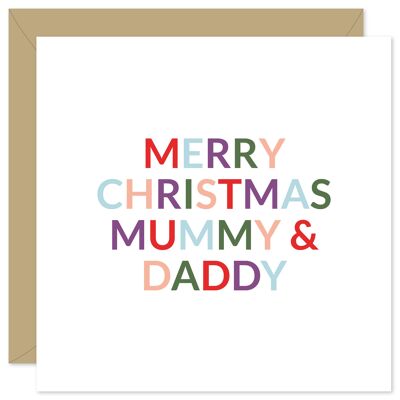 Feliz Navidad mamá y papá tarjeta de Navidad