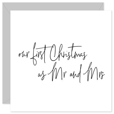 Nuestra primera Navidad como Mr and Mrs Christmas card