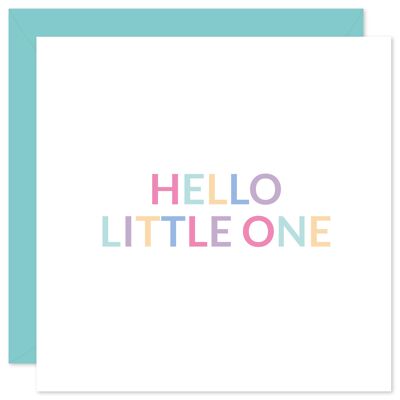 Hello little one new baby card