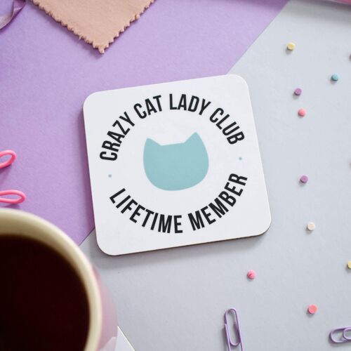 Crazy cat lady club coaster