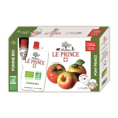 Purée Bio sans sucre - Pomme Bio* 8x0,10Kg - Purées - 8 Gourdes à Boire