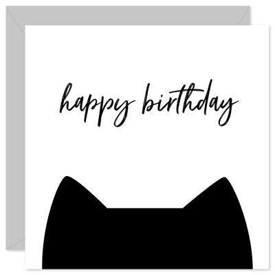 Carte de chat de joyeux anniversaire