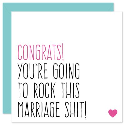 Rock this marriage shit wedding card