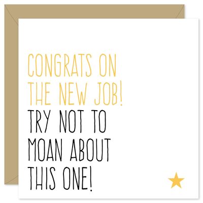 Congrats on the new job card