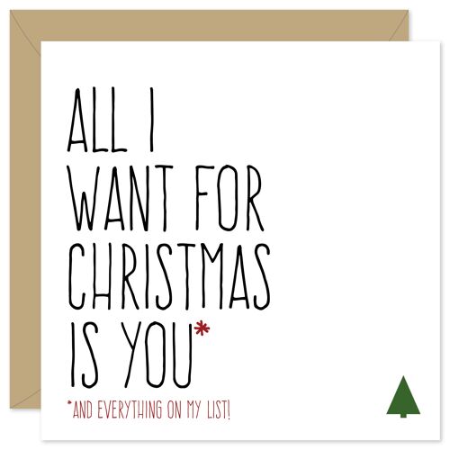 All I want is you Christmas card