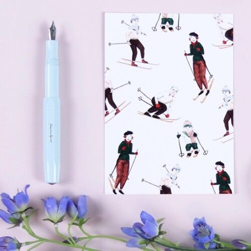 Cartolina "Sci" bianca