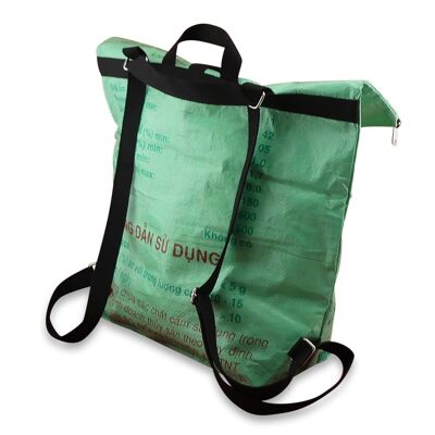 Bolsa de reciclaje mochila Kiri hecha de saco de cemento