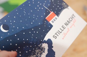 Carte de Noël "Silent Night" carte de voeux typographique avec enveloppe 3