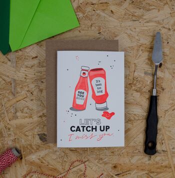 Carte de voeux "Ketchup" Carte pliante typographique avec enveloppe 1