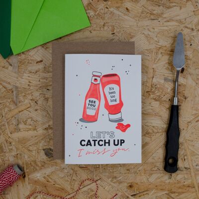 Grusskarte "Ketchup" Letterpress Klappkarte mit Umschlag