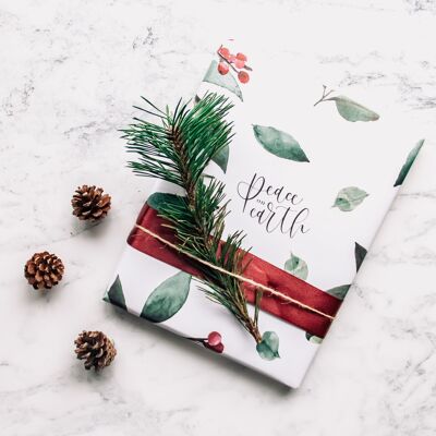 Peace On Earth - White Background | Wrapping Paper Sheet