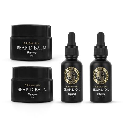 Ultimate Bundle - 2 huiles à barbe 30 ml, 2 baumes à barbe 50 ml